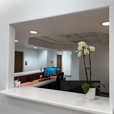 Front desk and chair button